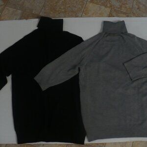 ZARA Light Weight Pullover Turtle Neck Tops Gray & Black Size M